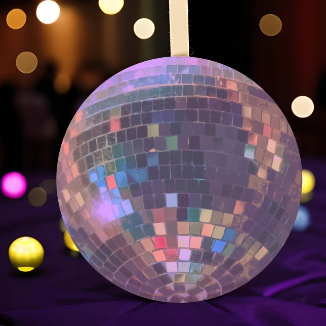 Lila Diskothek Ball Dance Party abstrakt Runder Aufkleber (Vibrant purple mirror ball disco dance party stickers add glam and retro boogie to your invitations.)