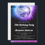 Lila Diskothek-Ball der 70er Jahre Einladung<br><div class="desc">Mit unserem Lila 70. Geburtstagsparty 70's Disco Ball lädt die Diskothek zum Verweilen ein. Diese lebendige und nostalgische Einladung ist der ideale Weg, um die Stimmung für Ihre Meilensteinfeier Set. In einem strahlenden Schatten von lila, diese Einladung erfasst die Energie und Spaß des "70ers. Die Diskokuballgrafik bringt Sie zurück zu...</div>
