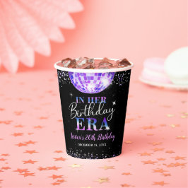 Lila Diskothek im Party der Geburtstagszeit Pappbecher