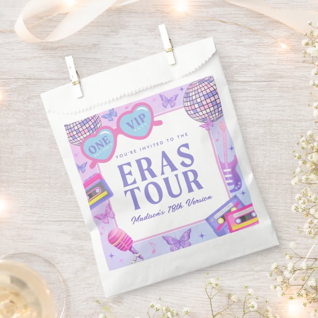 Lila Diskothek in meiner Geburtstagszeit Geschenktütchen (Ausgeschnitten)