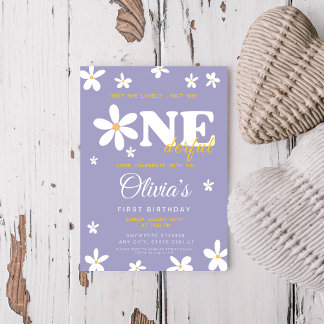 Lila Disy ist nicht einmal 1. Geburtstag Einladung