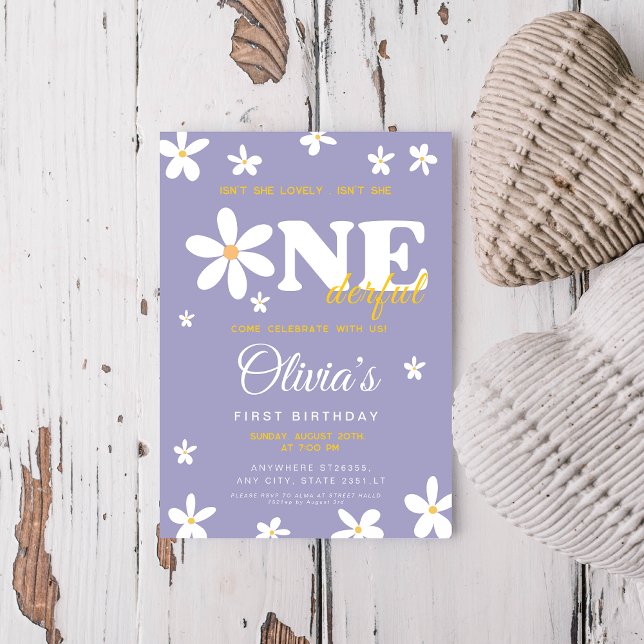 Lila Disy ist nicht einmal 1. Geburtstag Einladung (Von Creator hochgeladen)