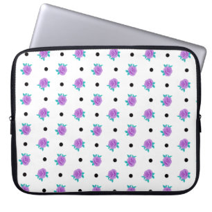 Lila Ditsy-Rose Laptop-Sieb Laptopschutzhülle