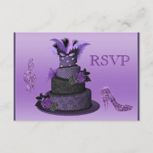 Lila Diva Cake, Sparkle High Heels UAWG RSVP Karte