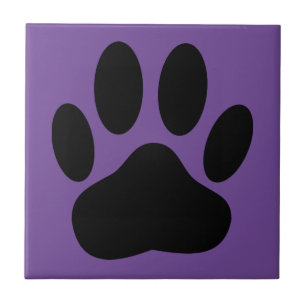 Lila Dog Pawprint Hintergrund Fliese