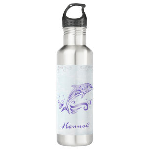 Lila Dolphin Personalisiert Edelstahlflasche