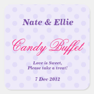 Lila Dotty Candy Buffet Sticker
