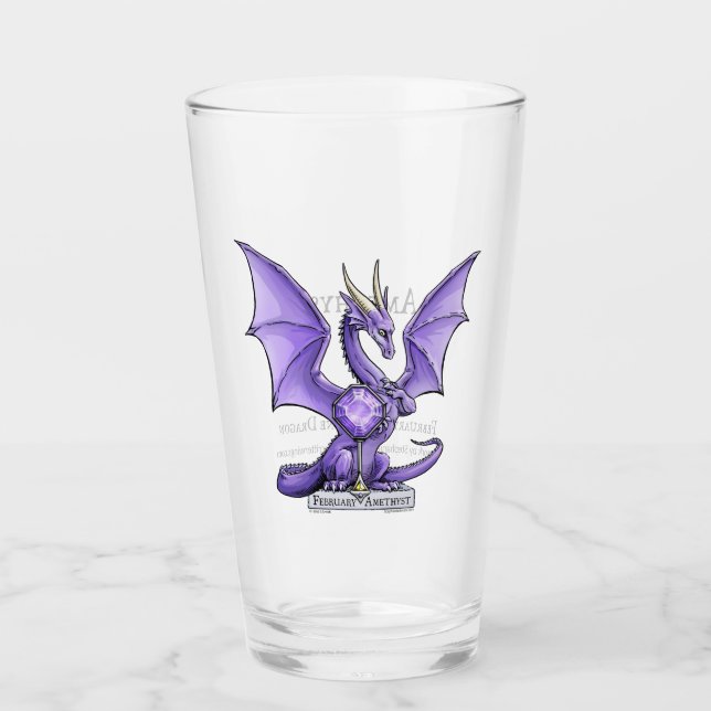 Lila Drache: Birthstone-Amethyst vom Februar Glas (Vorderseite)