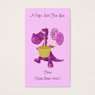Lila Drache Cupcake Personalisierte Geschenkkarte