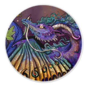 Lila Drache Keramikknauf