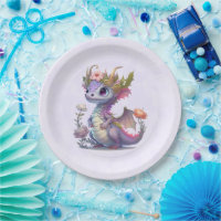 Lila Drache mit eleganter Krone