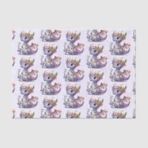 Lila Drache mit eleganter Krone Seidenpapier