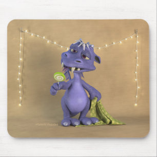 Lila Drache mit Lutscher Mousepad