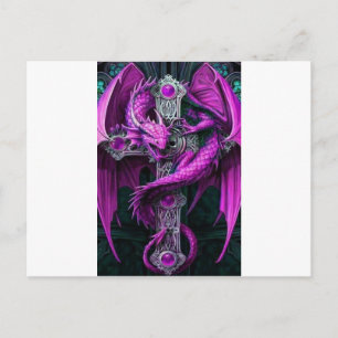 Lila Drache Postkarte