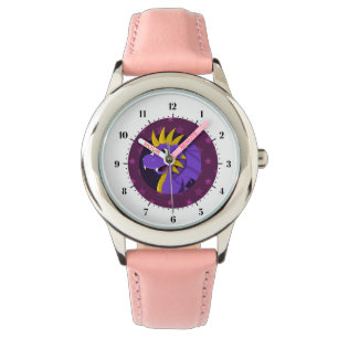 Lila Drachen Cartoon Armbanduhr