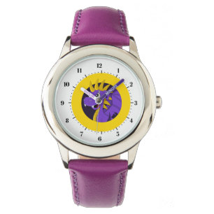 Lila Drachen Cartoon Armbanduhr