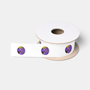 Lila Drachen Cartoon Satinband