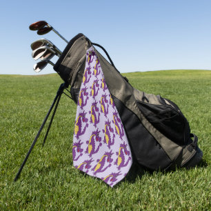 Lila Drachen Design Jeder Farbige Hintergrund Golfhandtuch