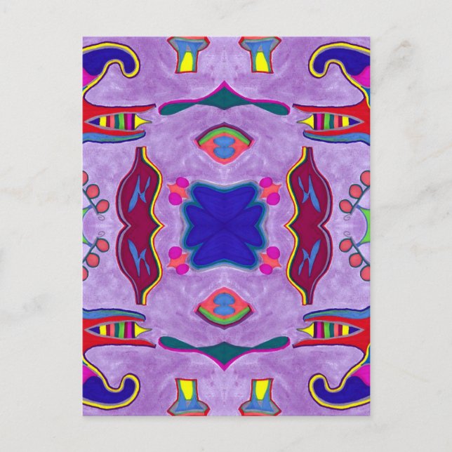 Lila Drachenpostkarte Postkarte (Vorderseite)