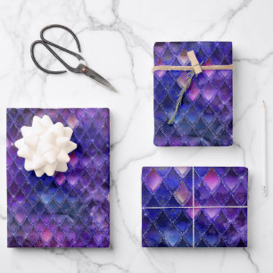 Lila Drachenskala Geschenkpapier Set