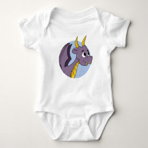 Lila Dragon Cartoon Baby Strampler