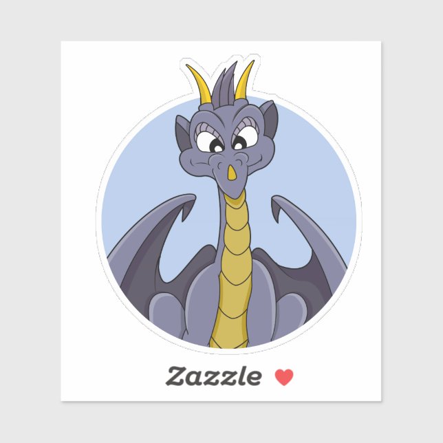 Lila Dragon-Cartoon, kundenspezifisch geschnitten  Aufkleber (Blatt)