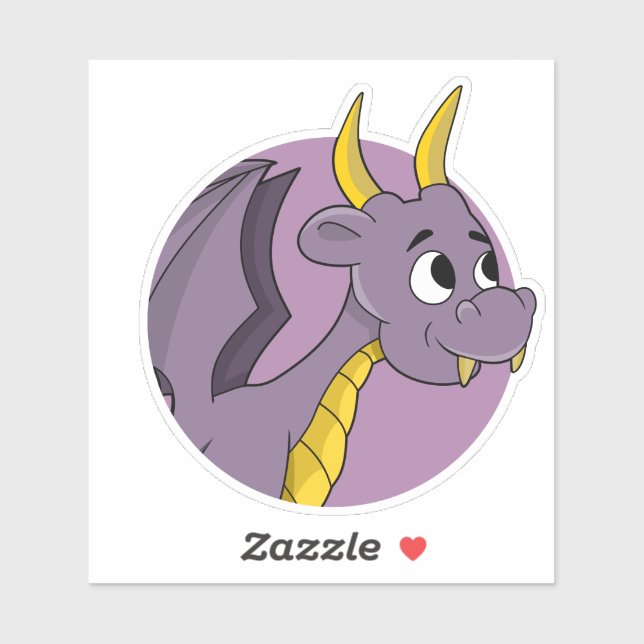 Lila Dragon-Cartoon, kundenspezifisch geschnitten  Aufkleber (Blatt)