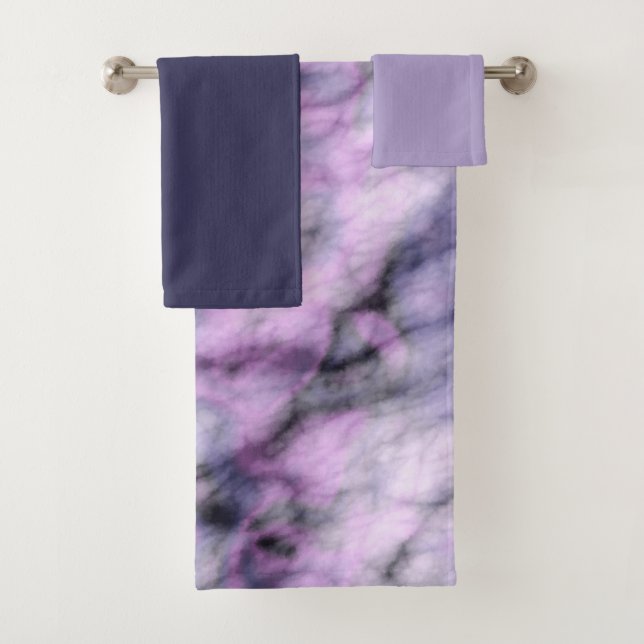 Lila Dragon Marble Badhandtuch Set (Insitu)