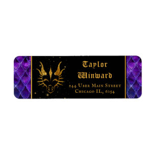 Lila Dragon Scales Gold Imitate Glitzer