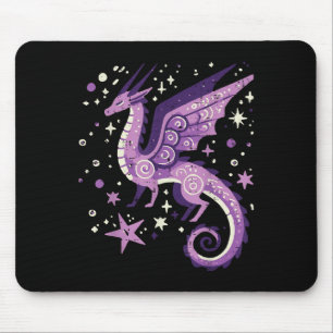 Lila Dragon Stars Niedlich Fantasy Mythical Girls Mousepad
