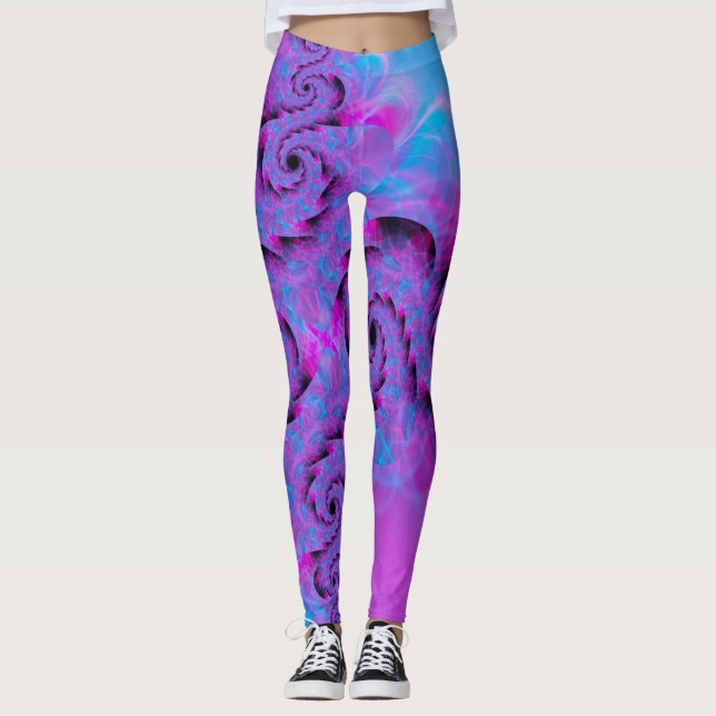 Lila Dragon Swirl Leggings (Vorderseite)