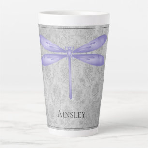Lila Dragonfly Damask Milchtasse