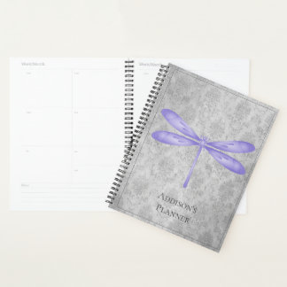 Lila Dragonfly Damask Planer