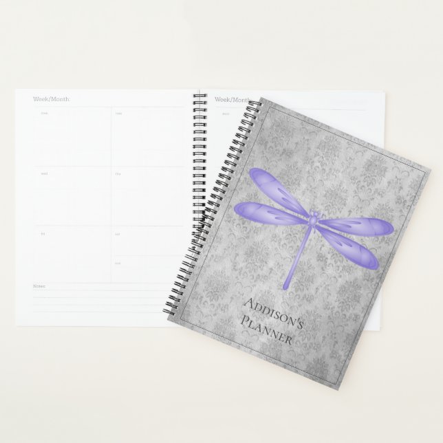 Lila Dragonfly Damask Planer (Anzeige)