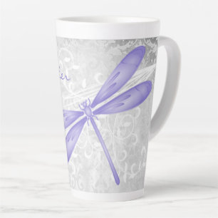 Lila Dragonfly Personalisierte Latte-Tasse Milchtasse