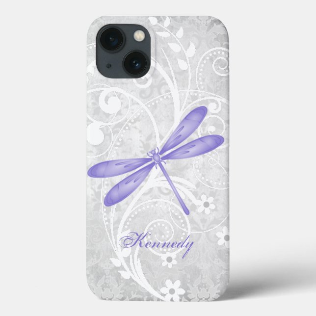 Lila Dragonfly-Personalisierter iPhone-X-Fall Case-Mate iPhone Hülle (Rückseite)