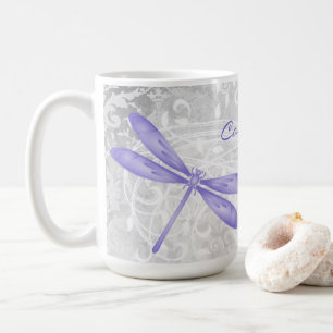 Lila Dragonfly Personalisierter Kaffee Tasse
