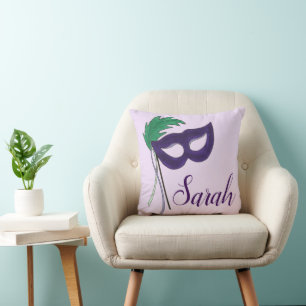 Lila Drama Club Personalisierte Kunstschätze Kissen