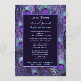 Lila Drama der Pfauenfeder - Einladung zur Hochzei