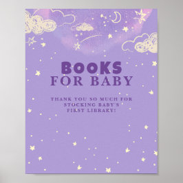 Lila Dream Book for Baby Shower Poster