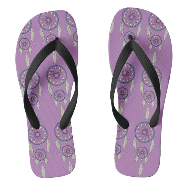 Lila Dream Catcher Muster Flip Flops (Fußbett)