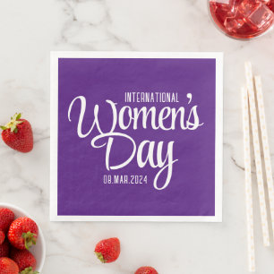 Lila Drehbuch Internationaler März zum Frauentag 8 Serviette