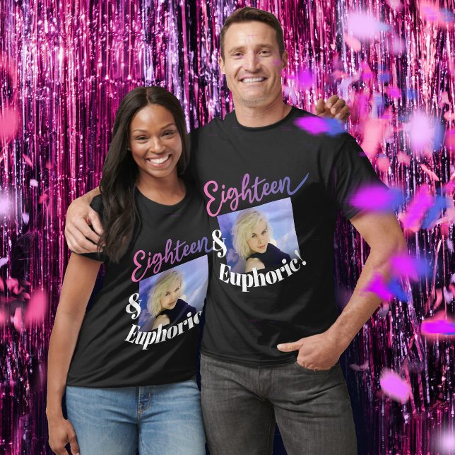 Lila Drehbuch zum achtzehnten und Euphorischen 18. T-Shirt (Von Creator hochgeladen)