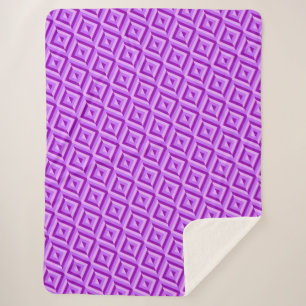 Lila Drei-Töne-Diamantmuster Sherpadecke
