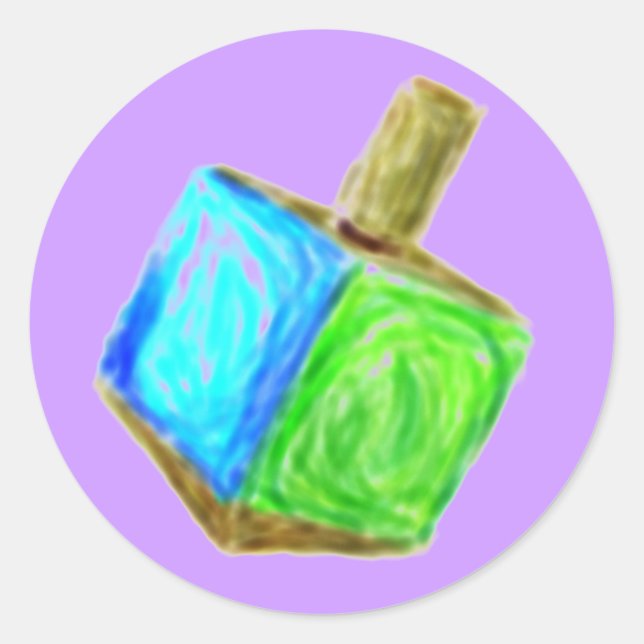 Lila Dreidel-Sticker Runder Aufkleber (Vorderseite)