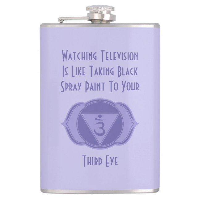 Lila drittes Auge Chakra Quote Flask Flachmann (Vorderseite)