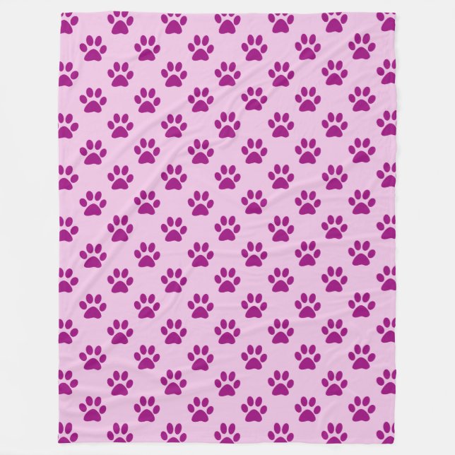 Lila Druckmuster auf Pink Fleecedecke (Vorderseite)