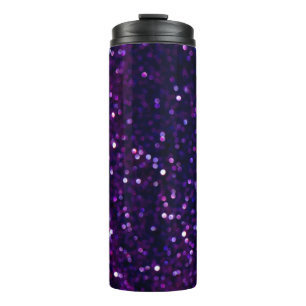 Lila Dunst: Glitter-Lichter Hintergrund Thermosbecher