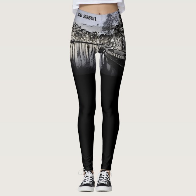 Lila Dunst Leggings (Vorderseite)