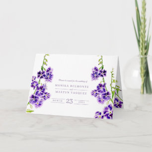 Lila Duranta Sky Blume Aquarellkunst Hochzeit Programm